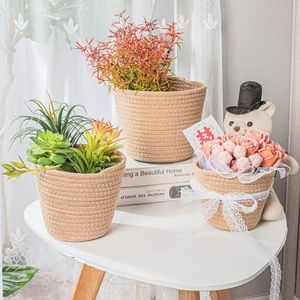 Cubo <span class=keywords><strong>de</strong></span> flores <span class=keywords><strong>de</strong></span> cuerda <span class=keywords><strong>de</strong></span> algodón, Cubo <span class=keywords><strong>de</strong></span> abrazo <span class=keywords><strong>de</strong></span> oso <span class=keywords><strong>Castaño</strong></span>, cesta tejida, decoración para sala <span class=keywords><strong>de</strong></span> estar, cesta <span class=keywords><strong>de</strong></span> almacenamiento - Product Image 1