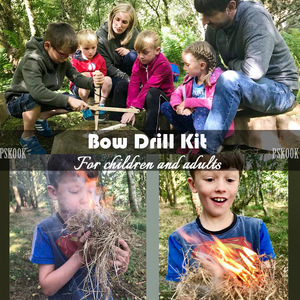 Perceuse à arc personnalisée, kit de fabrication de feu, allume-feu, éclairage à friction primitive, outil de survie pour camping en plein air - Product Image 6