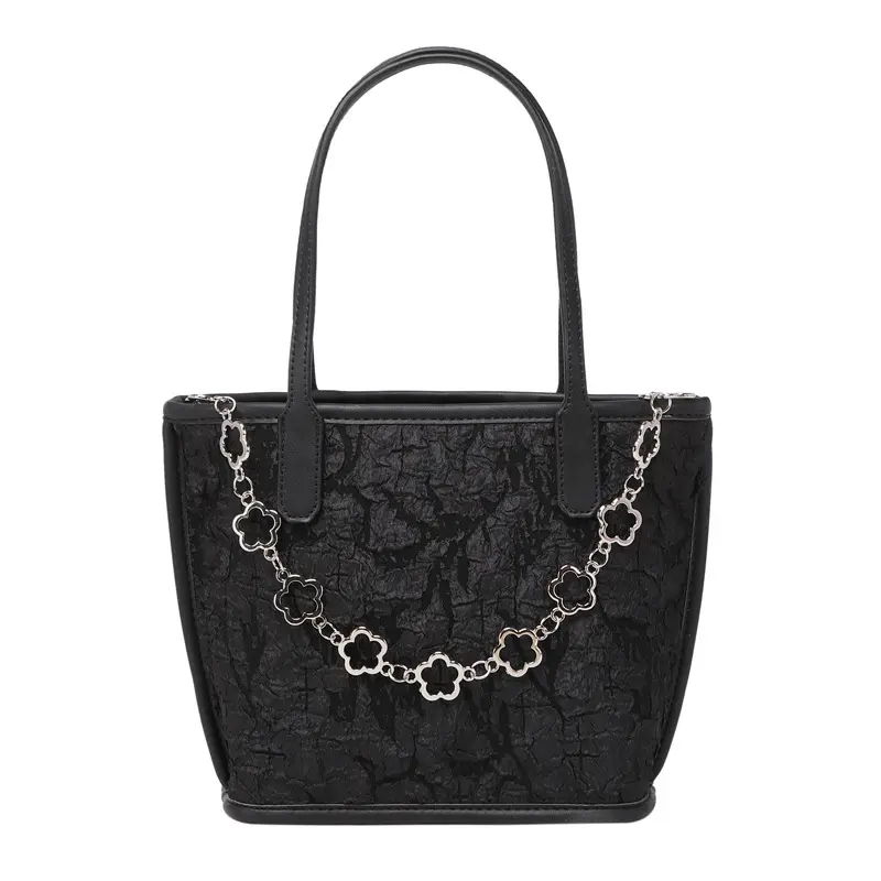2021 New Black Swan Series Pressure Change Pleated Handbag Fashion Floret Chain Pleated Mother Bag Tote Bag