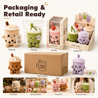 Gepersonaliseerd Bubble Tea Pluche Speelgoed met Aangepast Logo Boba Beker Pop voor Bedrijfsgeschenken, Cafe Promoties en Marketing Evenementen