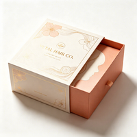 Boîtes cadeaux personnalisées en gros avec logo, biodégradables, pour extensions de cheveux, perruques, produits de soin de la peau, avec insert en soie gaufrée