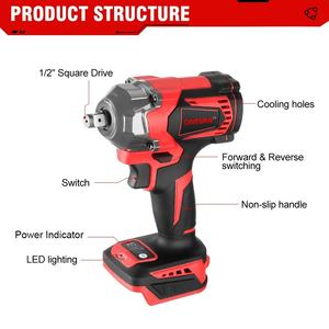 Clé à chocs électrique sans fil ONEVAN 1200Nm DTW500, tournevis électrique, outil électrique pour batterie <span class=keywords><strong>Makita</strong></span> 18V - Product Image 4