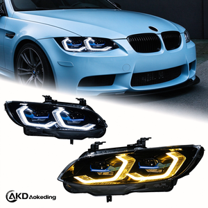 อุปกรณ์ตกแต่งรถยนต์ AKD ไฟหน้าสำหรับ BMW ซีรีส์ 3 E92 ปี 2006-2009 สีเหลืองขาว DRL สวิตช์ไฟหน้าแบบสองสี ระบบไฟส่องสว่างด้านหน้า - Product Image 1