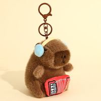 Porte-clés en peluche Capybara de dessin animé personnalisé en usine, porte-clés en peluche mignon personnalisé, jouets en peluche populaires pour les garçons et les enfants