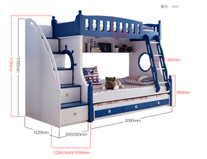 Корейская детская кровать высокого и низкого качества многофункциональная детская двухъярусная кровать - Product Image 6