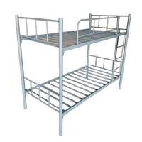 Couchette en acier de haute qualité avec garde-corps de sécurité Lit en métal robuste et robuste Twin Over Twin avec échelle pour enfants, adolescents