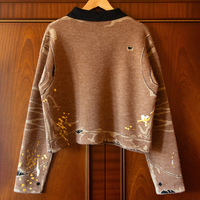 Pull en cachemire 100% tricoté jacquard à fermeture éclair personnalisé streetwear à manches longues pour homme