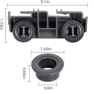 Dishwasher Shelf Roller <b>Bracket</b> Kit WD28X27241 for Ge Hotpoint <b>Plastic</b> Wheels 5.1in x 1.75in Home Use - Product Image 1