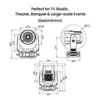 Projecteur LED mobile haute performance 500W, CCT linéaire 1800-10000K, calibrage automatique des couleurs, écran tactile 2,8 pouces, DMX512, équipement d'éclairage de scène