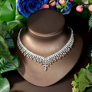 ชุดแฟชั่นวินเทจ4ชิ้นเซอร์โคเนียเงิน CZ สร้อยคอละเอียดอ่อนต่างหูเจ้าสาวปาร์ตี้งานแต่งงานสำหรับผู้หญิงเครื่องประดับ S-132 - Product Image 4