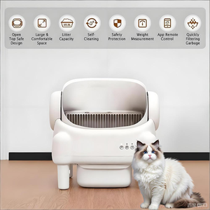 Caixa de Areia Inteligente para Gatos com Autolimpeza Automática, Controle por Aplicativo WIFI, Design Aberto, Sanitário Inteligente para Gatos, Produto para Gatos - Product Image 5