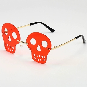 2025 nuovo Halloween Frameless Skeleton divertenti occhiali da sole Party Dance Cross Border Hip Hop occhiali da sole per gli uomini e le donne - Product Image 3
