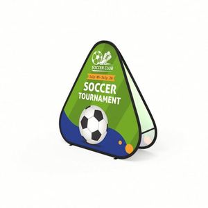 Custom Triangular Pop up A-Frame <b>Banner</b> Sign for Sport Advertising Eco-Friendly Folding Stretch Polyester - Product Image 1