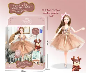 Dijual Langsung dari Pabrik Hadiah Boneka Gadis Set 11.5 Inci Gaun Putri Gadis Kecil Plastik Boneka Gadis Mode Cantik