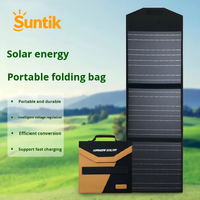 Panneau solaire pliable Suntik 60W monocristallin en silicium 182mm pour le camping, efficacité 23%, noir, léger, étanche IP67, extérieur