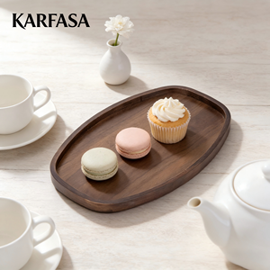 Plateau en bambou, style japonais, moderne, minimaliste, petit plateau à gâteau, qualité alimentaire, fruits secs, rangement élégant, présentoir haut de gamme - Product Image 3