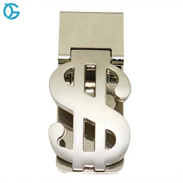 Factory Custom Stainless Steel Folding Money Clip Solid Brass Metal Clip Custom Blank Metallic Money Clips for Wallet