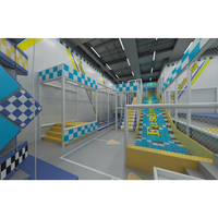 Équipement de terrain de jeu intérieur commercial, thème princesse/fantaisie, trampoline, fosse de mousse haute densité, mur d'escalade, parcours ninja