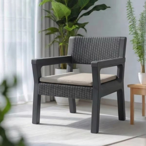 Conjunto de Muebles de Jardín de Mimbre de 4 Piezas, Resistente y de Calidad Comercial, con Cojines Gruesos y Suaves para Patio o Terraza - Product Image 6
