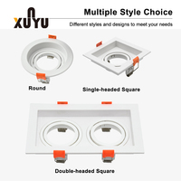 XUNYU AR70 E27 GU10 MR16 Boîtier de downlight encastré en plastique avec clip de fixation à ressort réglable, forme variée, moderne