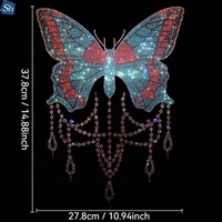 Magnifiques Nouveautés Strass Papillon à Transfert Thermique, Vente Directe Usine, Perles Strass à Dos Plat pour Vêtements