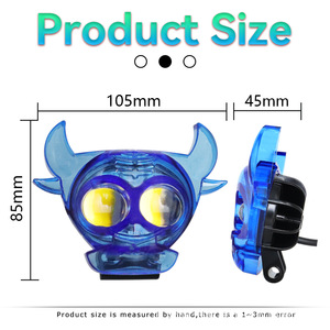 QideWin Bullhead Motorcycle <b>Spotlights</b> Blue Shell Led Projector 12V For Electric Vehicle Headlight Retrofit - Product Image 4