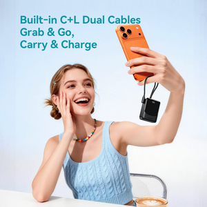 JOYROOM Mini Power Bank 22,5W 10000mAh avec câble <span class=keywords><strong>double</strong></span> intégré, Porte-clés - Product Image 4