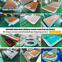 Usine Drop Stitch Gonflable Sea Dock Personnalisé Dock Flottant Bateau Pad Plate-Forme De Bain Pour L'extérieur