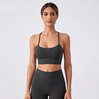 Sujetador deportivo para mujer OEM personalizado, acolchado, sin aros, espalda en Y, de alta sujeción, de nailon, para correr, gimnasio, fitness, marca privada, venta al por mayor