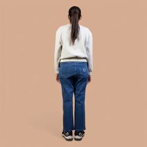 Jeans Paola Taj de Cintura Media, Estilo Urbano Moderno, Corte Recto, Casual, Cómodos, Costuras Premium, para Uso Diario de Mujer en Verano - Product Image 4