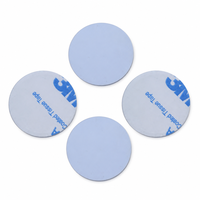 Carte NFC autocollante ronde de 25 mm, puce RFID PVC 213 pour accès aux chambres d'hôtel et aux bureaux