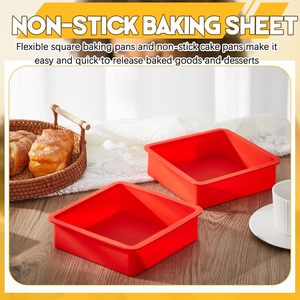 <span class=keywords><strong>Moule</strong></span> <span class=keywords><strong>à</strong></span> gâteau carré en silicone, <span class=keywords><strong>moule</strong></span> <span class=keywords><strong>à</strong></span> brownie en silicone, <span class=keywords><strong>moule</strong></span> de cuisson pour muffins, pain, riz croustillant, lasagnes, tarte - Product Image 3