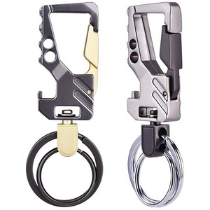 3 in 1 Metal Hook Carabiner Bottle Opener Keychain 3D Metal Car Keychain