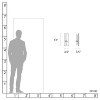 Applique Murale Moderne Minimaliste en Acier avec Verre Rectangulaire pour Hôtel, Chevet, Couloir, Entrée – Luminaire Décoratif