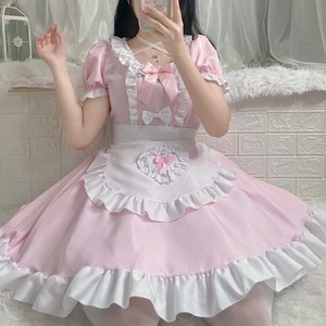 Disfraz de Sirvienta Lolita Original para Mujer Adulta, Vestido de Anime Dulce, Delantal con Volantes Kawaii, Lazo, Mangas Abullonadas, Disfraz de Cosplay - Product Image 1