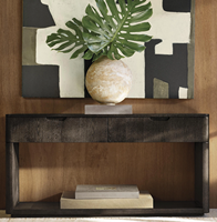 Mobilier salon design minimaliste haut de gamme table console en bois de chêne massif avec tiroirs