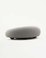 Ensemble de canapé minimaliste italien avec pieds en bois massif noir gris cachemire cerceau canapé moderne en tissu Sherpa