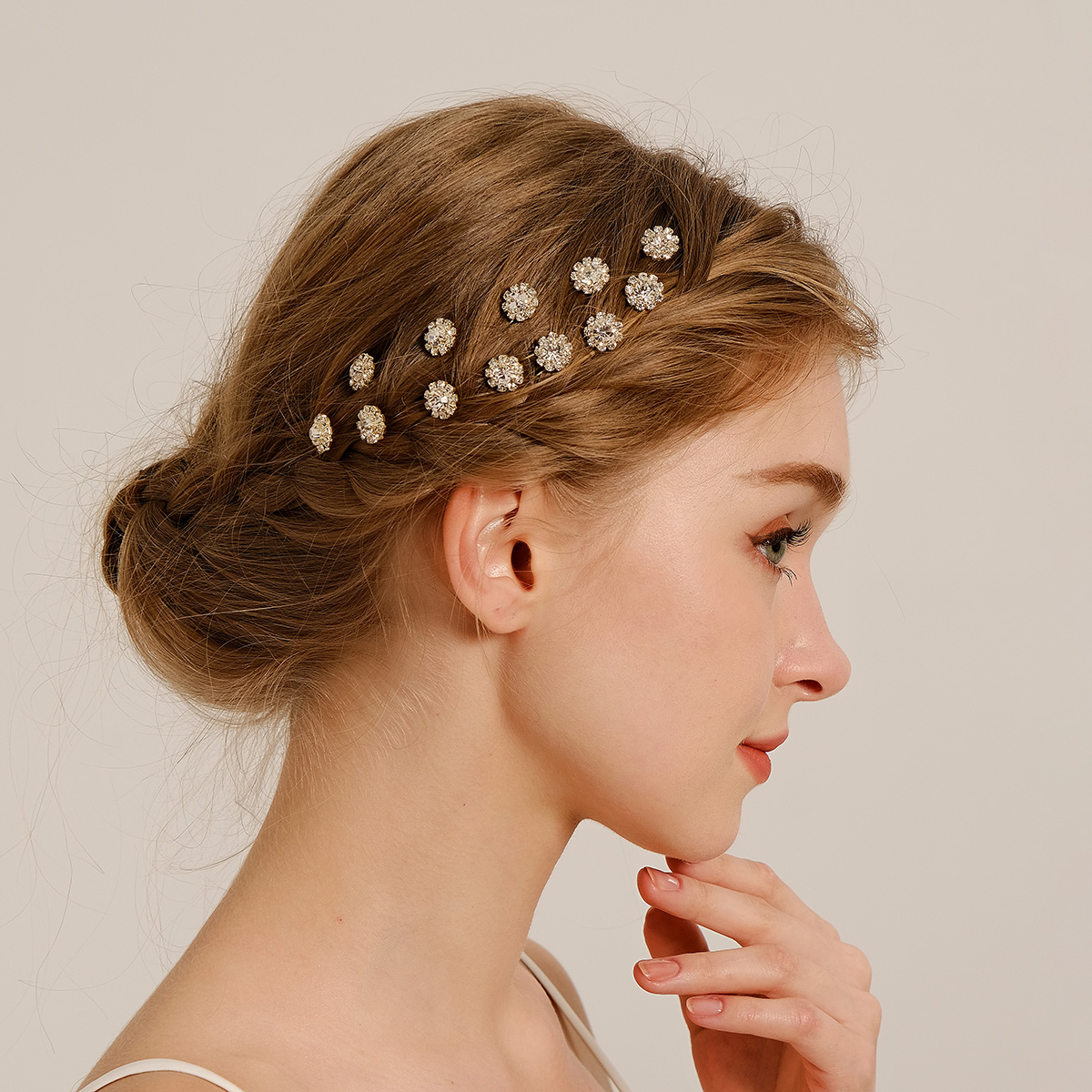 Commercio all'ingrosso 10/15 pezzi fiore nuziale forcine strass per capelli accessori per capelli da ballo a forma di U Barrette per sposa donna