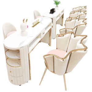 Mesa de Manicura Doble de Acero Inoxidable, Estilo Moderno y de Lujo, para Salón de Belleza, Profesional, para Técnicos de Uñas - Product Image 6