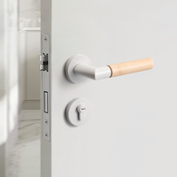 Serrure de porte de chambre en bois de noyer, en alliage de zinc, silencieuse, pour porte intérieure en bois massif, poignée symétrique, barres de traction d'entrée