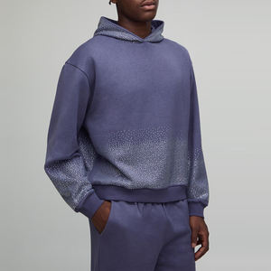 ชุดวอร์มผู้ชายแบบมีฮู้ด ประดับเพชร สีพื้น สำหรับฤดูหนาว ระบายอากาศได้ดี แห้งเร็ว คุณภาพสูง น้ำหนักเบา ขายส่ง - Product Image 6