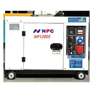 NPC10KW 12KVA 15KVA taşınabilir dizel jeneratör 1/3 faz 60Hz ev kullanımı için üç fazlı sessiz hava soğutmalı tip