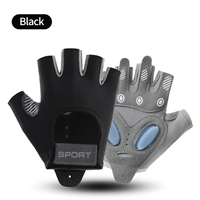 Guantes Deportivos AceWarm Ligeros de Nailon Antideslizantes, Transpirables y Ajustables con Correa para la Muñeca, Unisex, Medios Dedos, para Fisicoculturismo