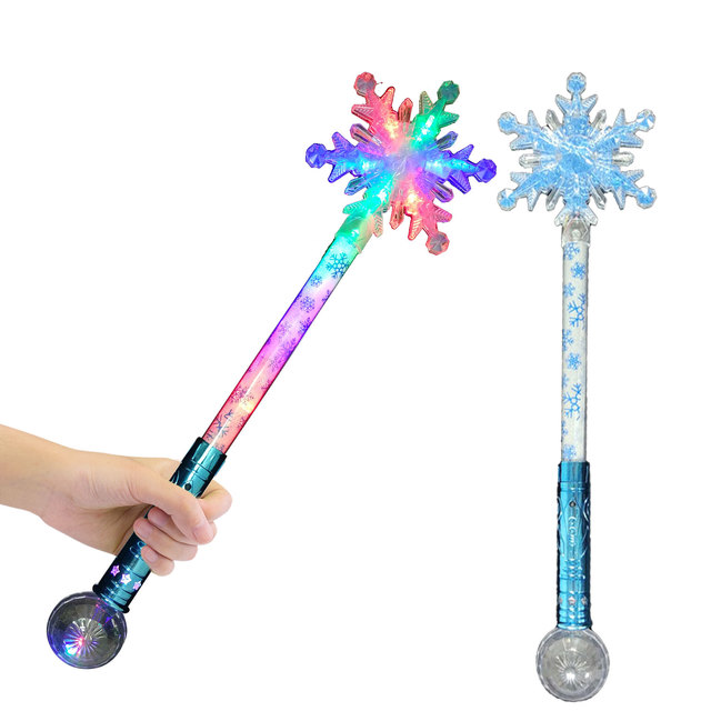 Concert Christmas Party Led Toys Magic Light up Frozen Snowflake Wand for Children New Year Decoration Supplies Flashing Stick