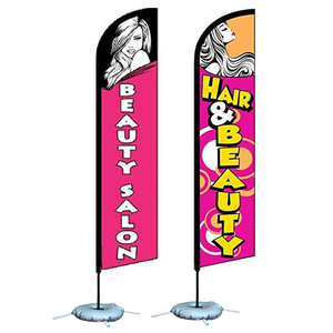 批发定制户外广告飞扬沙滩旗帜横幅促销羽毛旗理发店理发户外 - Product Image 1
