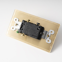 Interrupteur à bascule rétro en laiton, standard américain, laiton antique, moleté, 3 voies, 15A, prise GFCI, prise USB, 110V, variateur LED dimmable