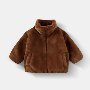 Cappotto Minimalista in Ecopelliccia per Bambini con Chiusura a Cerniera Lavorazione Personalizzabile Secondo Disegno Campione - Product Image 3