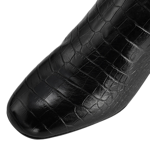 Punta tonda <span class=keywords><strong>tacco</strong></span> <span class=keywords><strong>medio</strong></span> 7.5cm altezza Design realizzato con <span class=keywords><strong>stivaletti</strong></span> da donna in pelle nera - Product Image 5