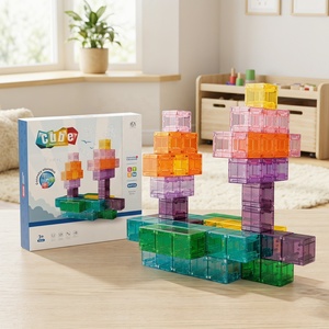 Bloques Magnéticos Transparentes, Juego de Construcción STEM para Niños |   Cubos de Construcción Educativos Coloridos, Venta al Por Mayor de Fábrica - Product Image 3
