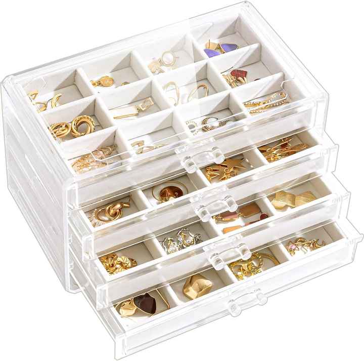 PATIKIL Acrylic Earring Display Stand – 6-Piece Set, 3 Heights, Transparent – Jewelry Organizer For Storage Or Photography